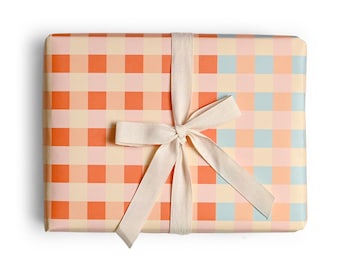 Presentpapper i Camp Check-stil