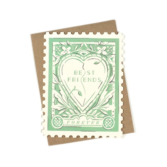 Best Friends Forever Stamp Die Cut Card 