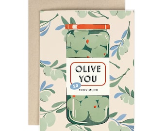 Olive You - Love Valentine Card