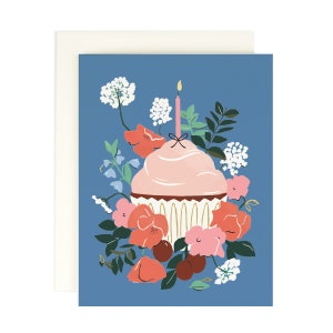 Blaue Cupcake Geburtstagskarte mit Goldfolie