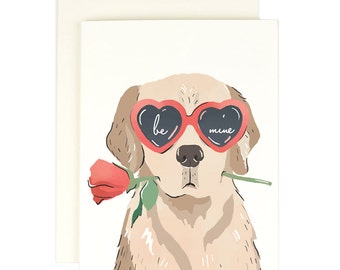 Be Mine Heart Eye Pup - Valentines Day Card