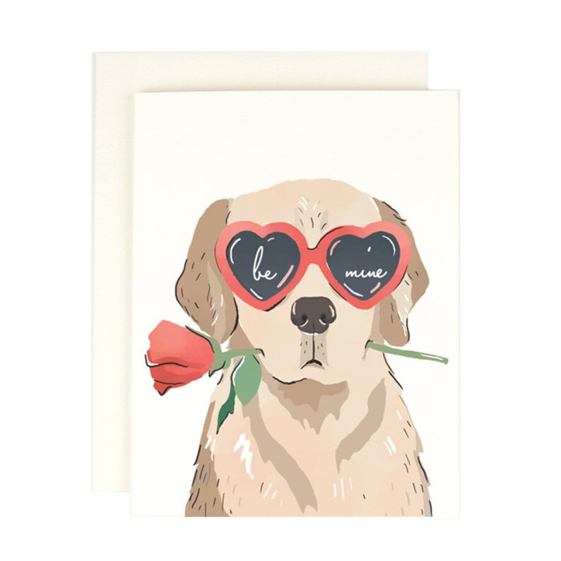 Être Mine coeur oeil Pup carte de Saint Valentin image 1