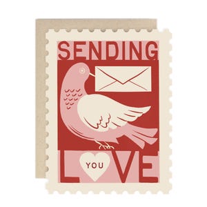 Envoyer une carte avec un timbre d'amour