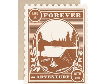 Campsite “Life is Forever an Adventure” Greeting Card Campsite “Life is Forever an Adventure” Greeting Card