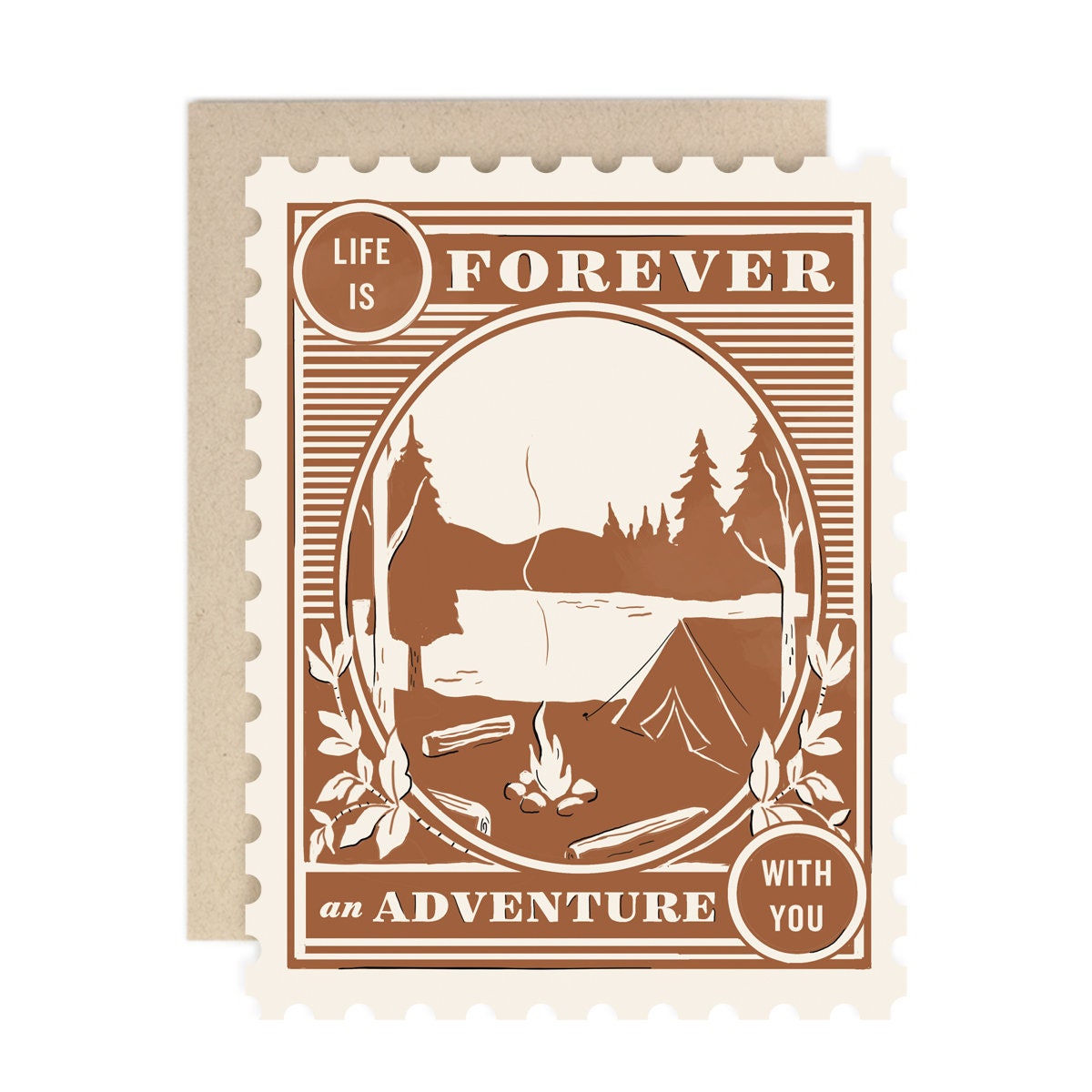 Campsite “Life is Forever an Adventure” Greeting Card Campsite “Life is Forever an Adventure” Greeting Card