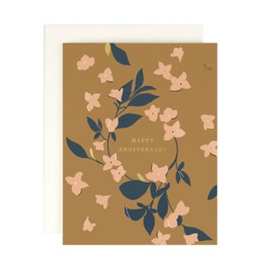 Spun Floral Happy Anniversary Card