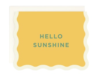 Hello Sunshine - Wave Edge - Die cut Greeting Card