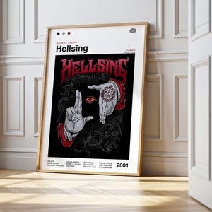 Hellsing Anime Poster: Minimalistischer Manga Kunstdruck