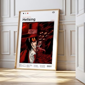 Hellsing Anime Poster: Minimalistischer Manga Kunstdruck