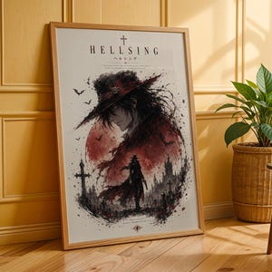 Hellsing Anime Poster: Minimalist Manga Art Print