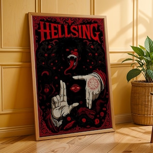 Hellsing Anime Poster: Minimalist Manga Art Print