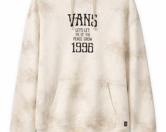 Vans Tie-Dye Hoodie – Cream Vintage Wash “Off The Wall” Graphic (XS)