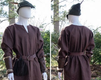 Medieval Woodsman Costume SET, 5 pc Robin Hood Outfit - (D)