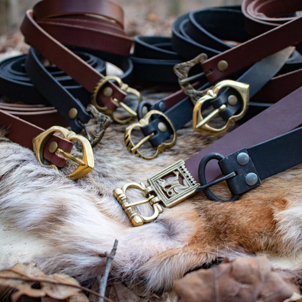 Elven Leather Belts, Celtic, Medieval, Viking, LARP, Custom Made - /F/ (AB)