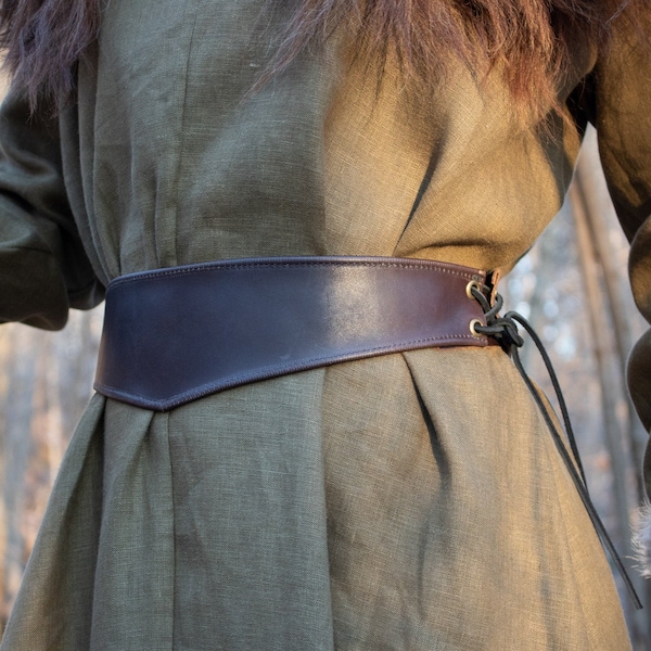 Medieval Women's Belt - Leather Waist Belt - /F/ (AB)