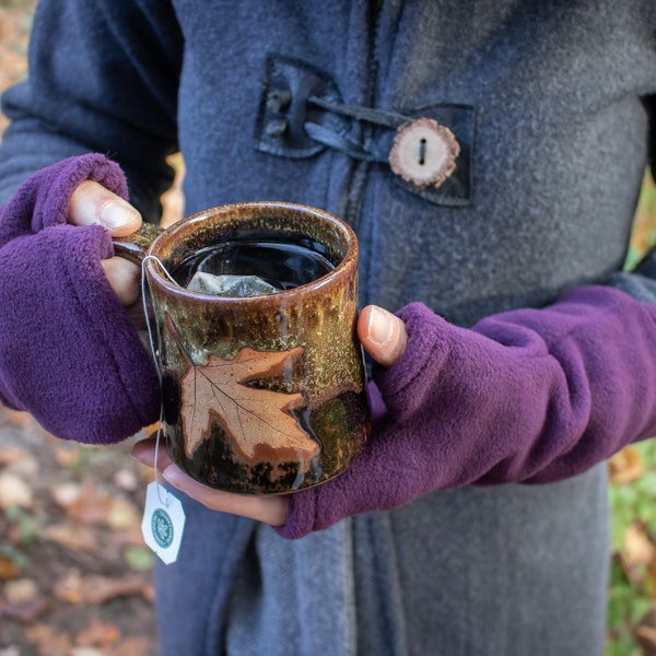 Soft Fingerless Gloves, Fleece Wrist Warmers, Fairy Pixie Elf Cuff, Women's Pair - Choose Your Color - /F/ (LB)