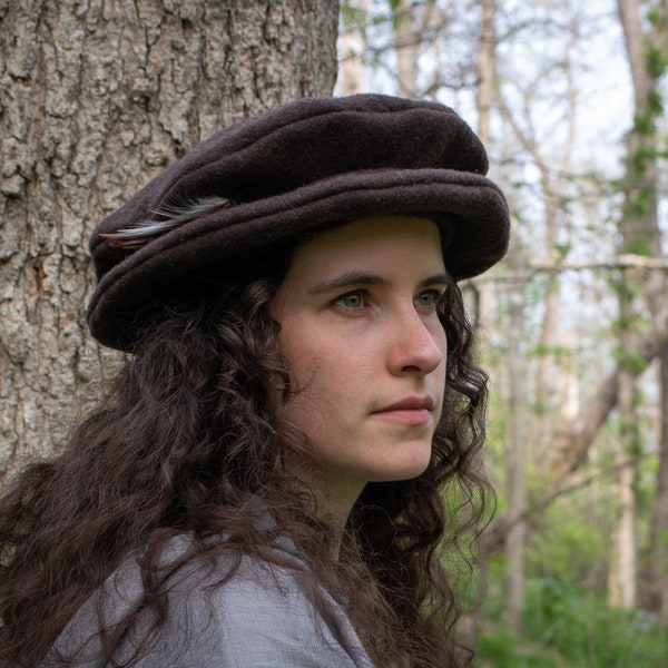 Medieval Wool Hat, Renaissance Cap - Choose Your Fabric & Color - /F/ (LB)