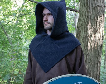 Viking Hood Wool, Skjoldehamn Medieval Garb - Several Colors Available - /F/ (LB)