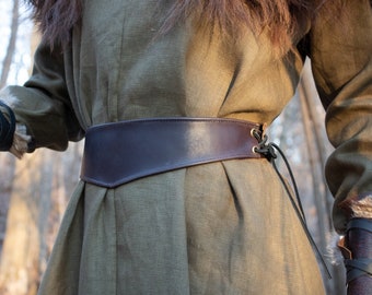 Medieval Women's Belt - Leather Waist Belt - /F/ (AB)