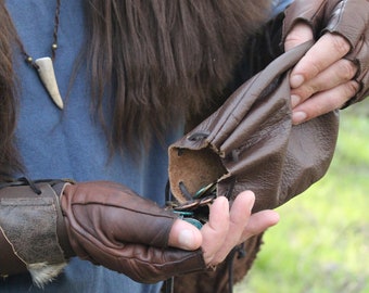 Medieval Coin Pouch, Dnd Dice Bag, LARP Leather Drawstring Bag /F/ AB -   Canada