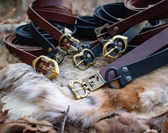 Elven Leather Belts, Celtic, Medieval, Viking, LARP, Custom Made - /F/ (AB)