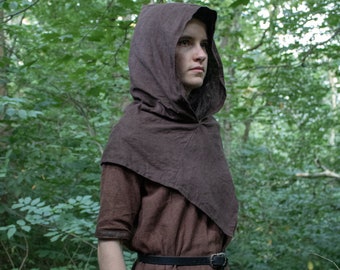 Viking Hood Linen, Skjoldehamn, Medieval Clothing Garb - /F/ (LB)