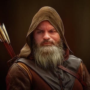 Waldläufer Kragen und Schultern aus Leder, Mittelalterlicher Bogenschütze - /P/ (AB)