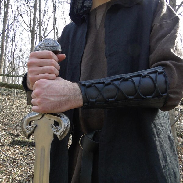 Leder Armschiene Schnürschuhe, Bogenschießen Arm Guard, mittelalterlichen Renaissance-Stil - Waldarbeiter