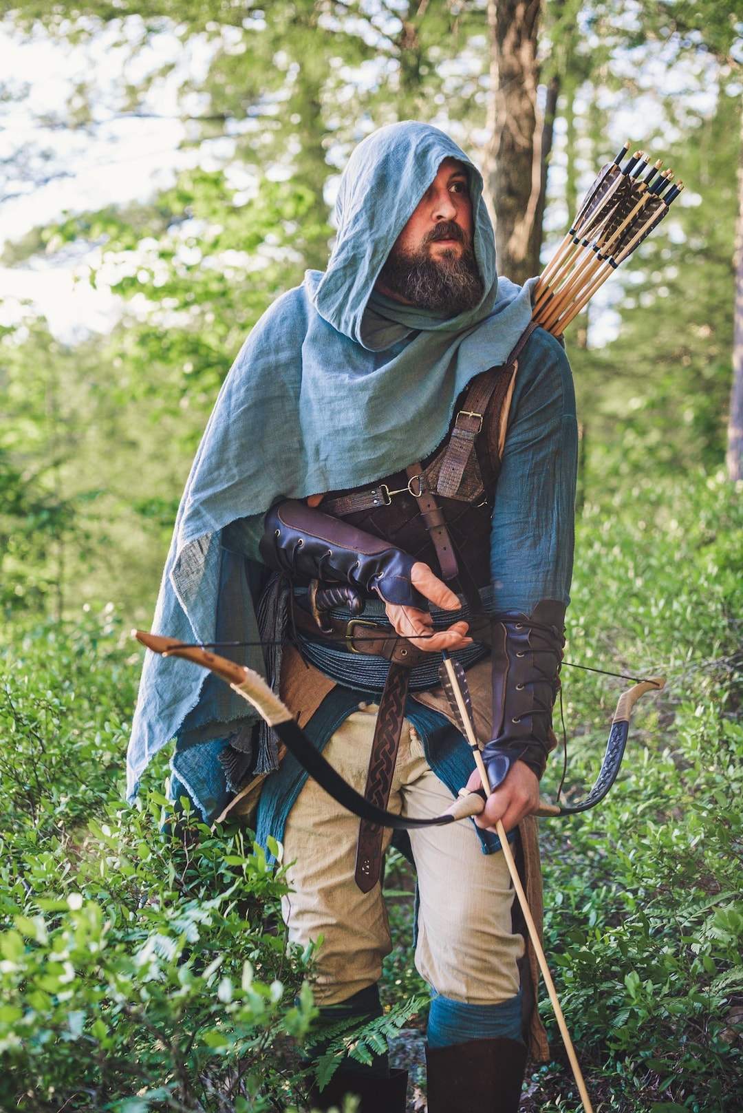 PU Leathe Achey Am Guad Potecto Bace Longbow Hunting