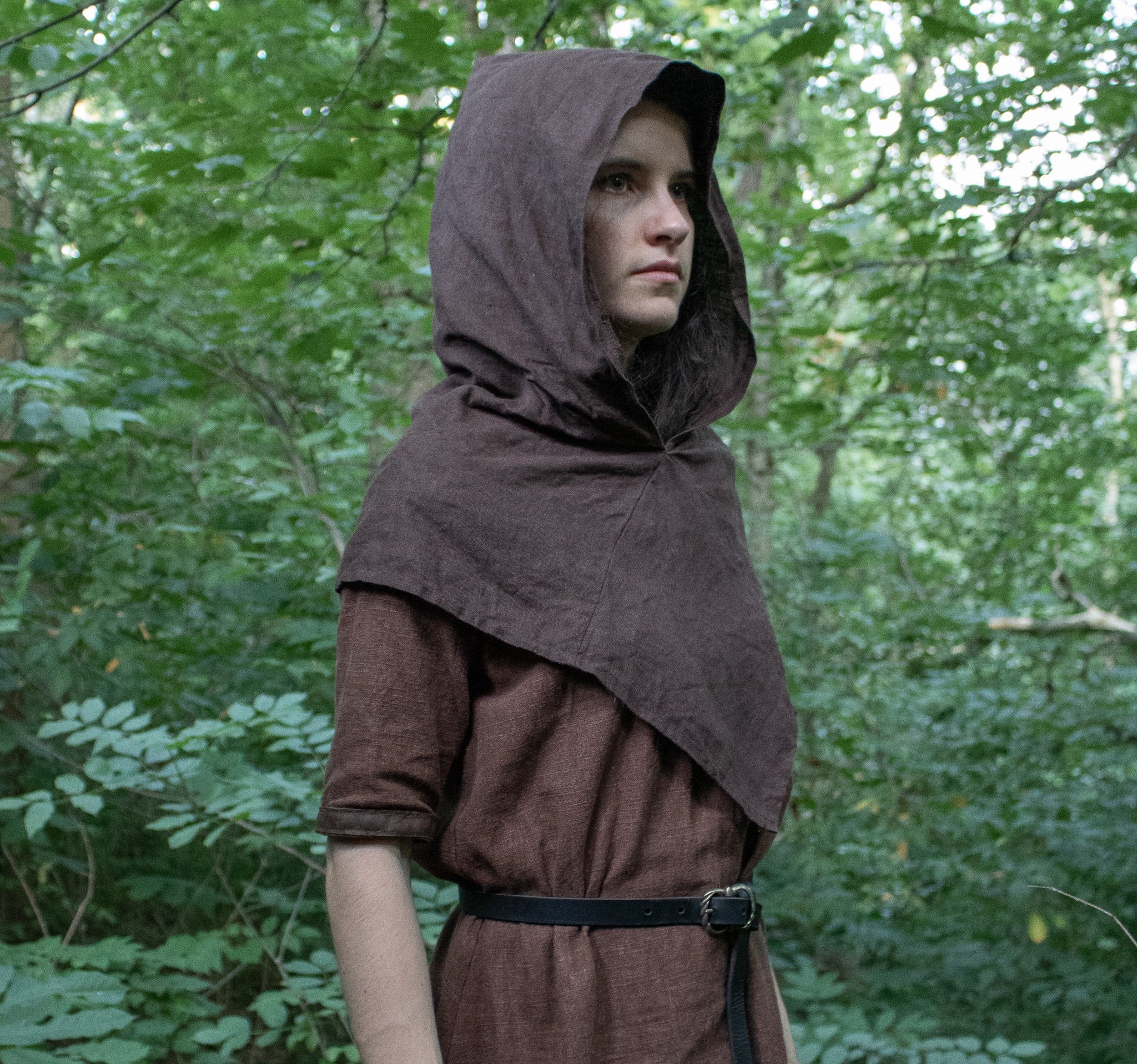 Viking Hood Linen Skjoldehamn Medieval Clothing Garb F LB Etsy