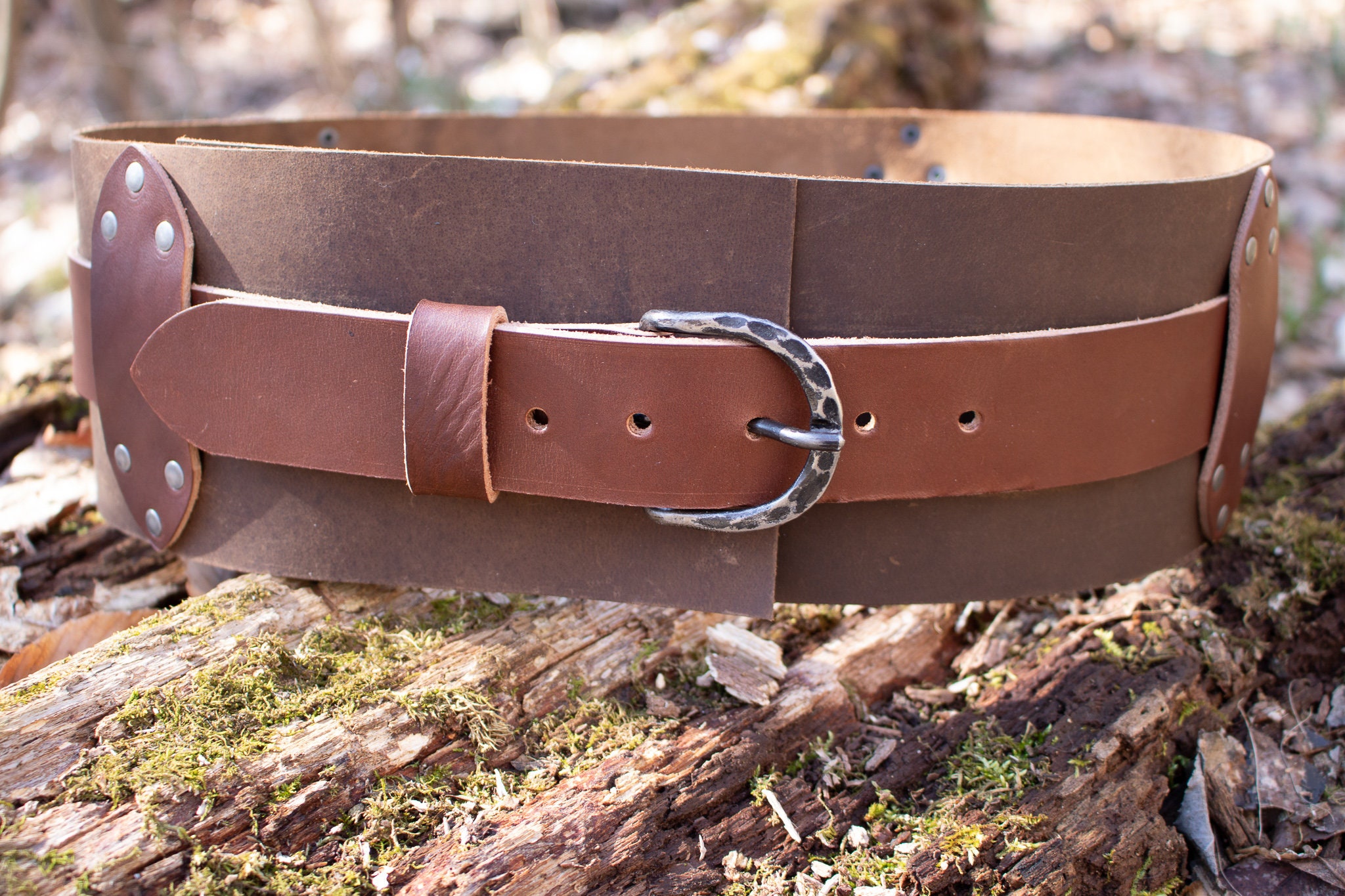 Warrior Wide Kidney Belt Leather, Medieval LARP /P/ (AB)