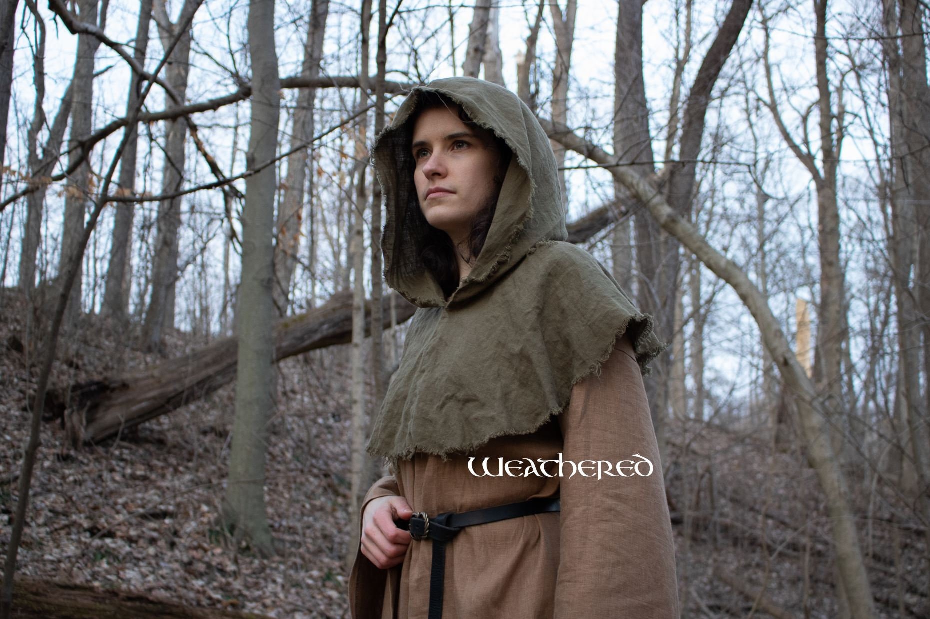 Ranger Hood, Robin Hood, Medieval Archer, Rustic Weathered /F/ (LB