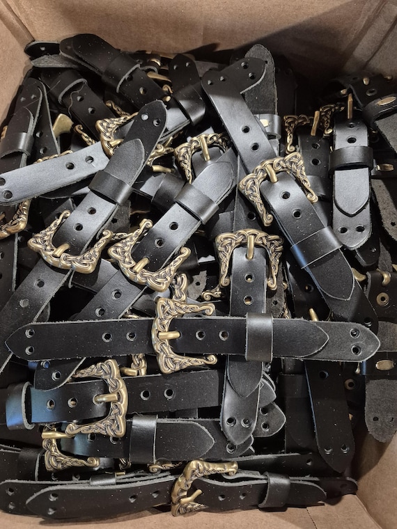Buckle Closures - Craft Supply, Choose To Get Sets Assembled W/ Celtic Buckles, Or Just Leather Parts, Bulk Quantities Available - /F/ (AB)