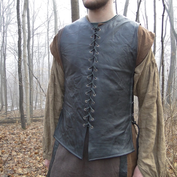 Custom Medieval Leather Tunic / Shirt, Ranger Style - Men's Choose Your Size - /P/ (AB)