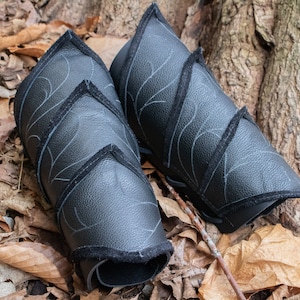 Elf Armor Leather Bracers, Fantasy LARP Mage Woodelf Woodelves, Pair High Elven /F/ AB image 8