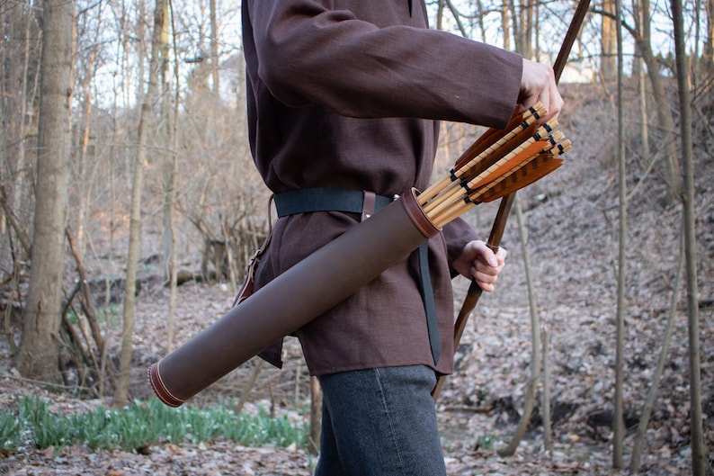 Leather Belt Quiver Hip Arrow Quiver Medieval Archery Etsy