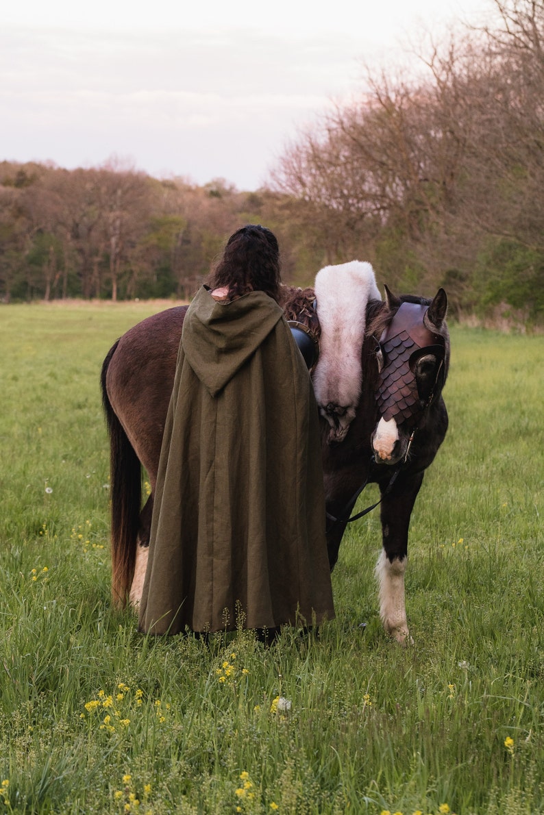 Medieval Hooded Cloak, Ranger, Linen Choose Your Color /P/ LB image 8