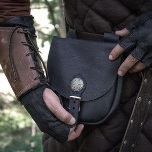 LARP Pouch Medieval Bag, Leather Belt Bag Festival - Woodsman & Merchant Style - /F/ (AB)