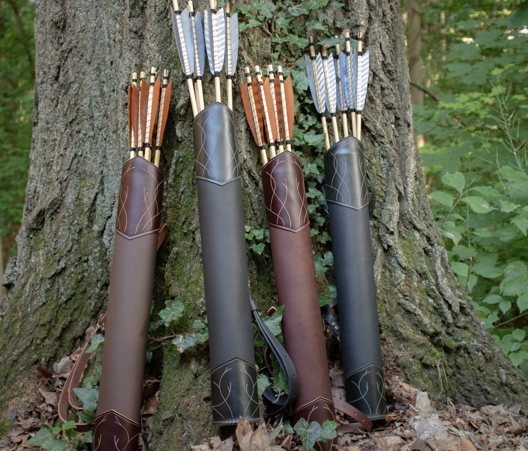 Carcaj de tiro con arco élfico, carcaj de cuero medieval, cosplay LARP,  feria renacentista, fantasía - (AB) - Etsy México, image size:1080x922