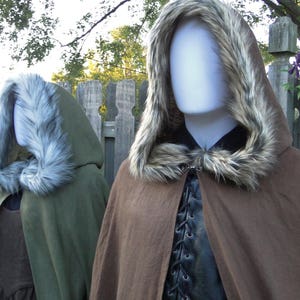 Medieval Fur Trimmed Cloak, Viking Cape, Hooded /P/ LB - Etsy