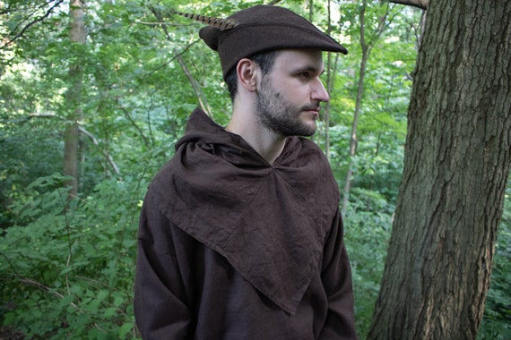 New Men Women Medieval Shoulder Cape Hood Robin Hood Style Retro Hat Cap Cloak