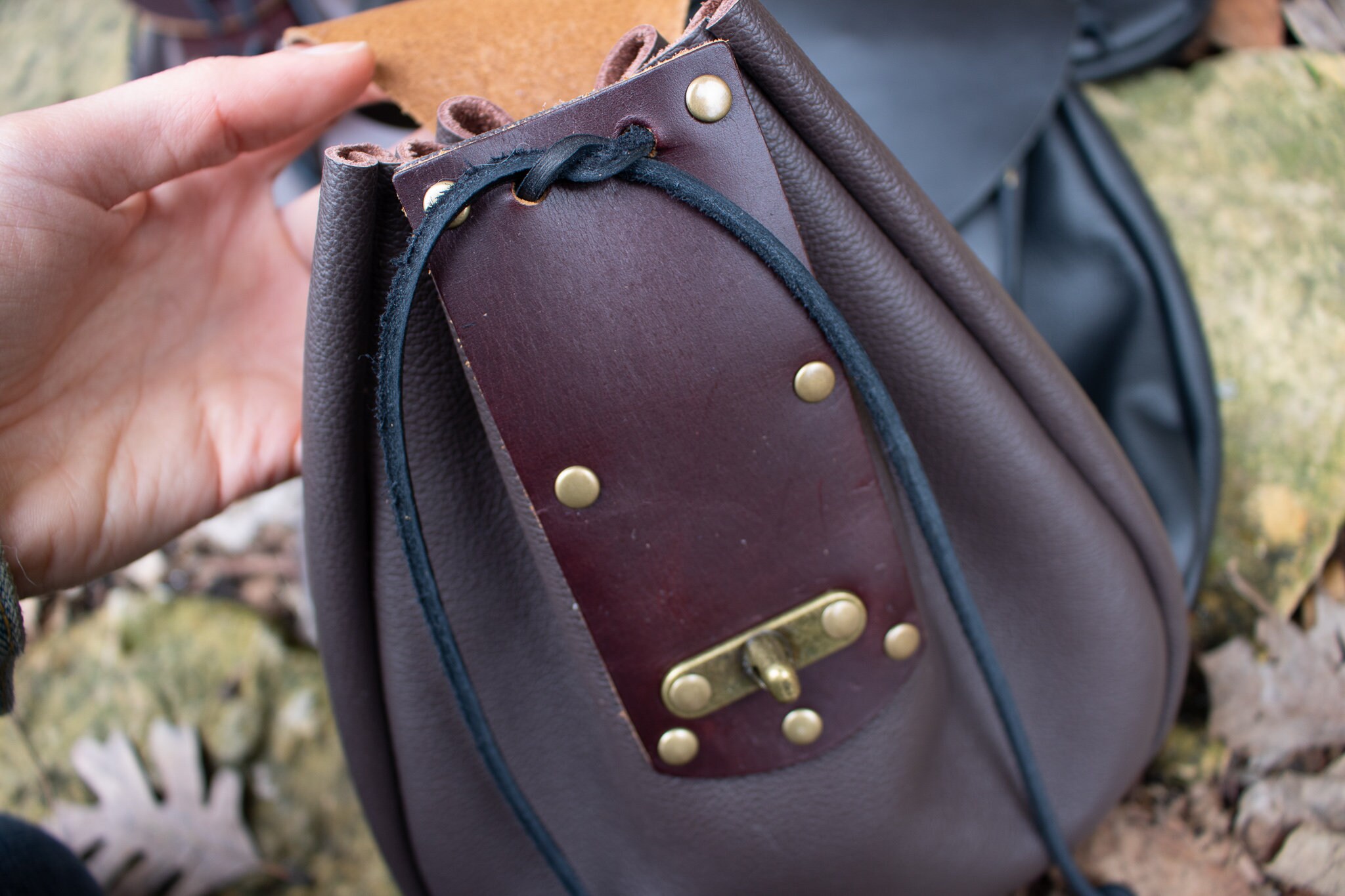 Medieval LARP Bag, Leather Belt Pouch, Renaissance Fair Sporran /F/ (AB)