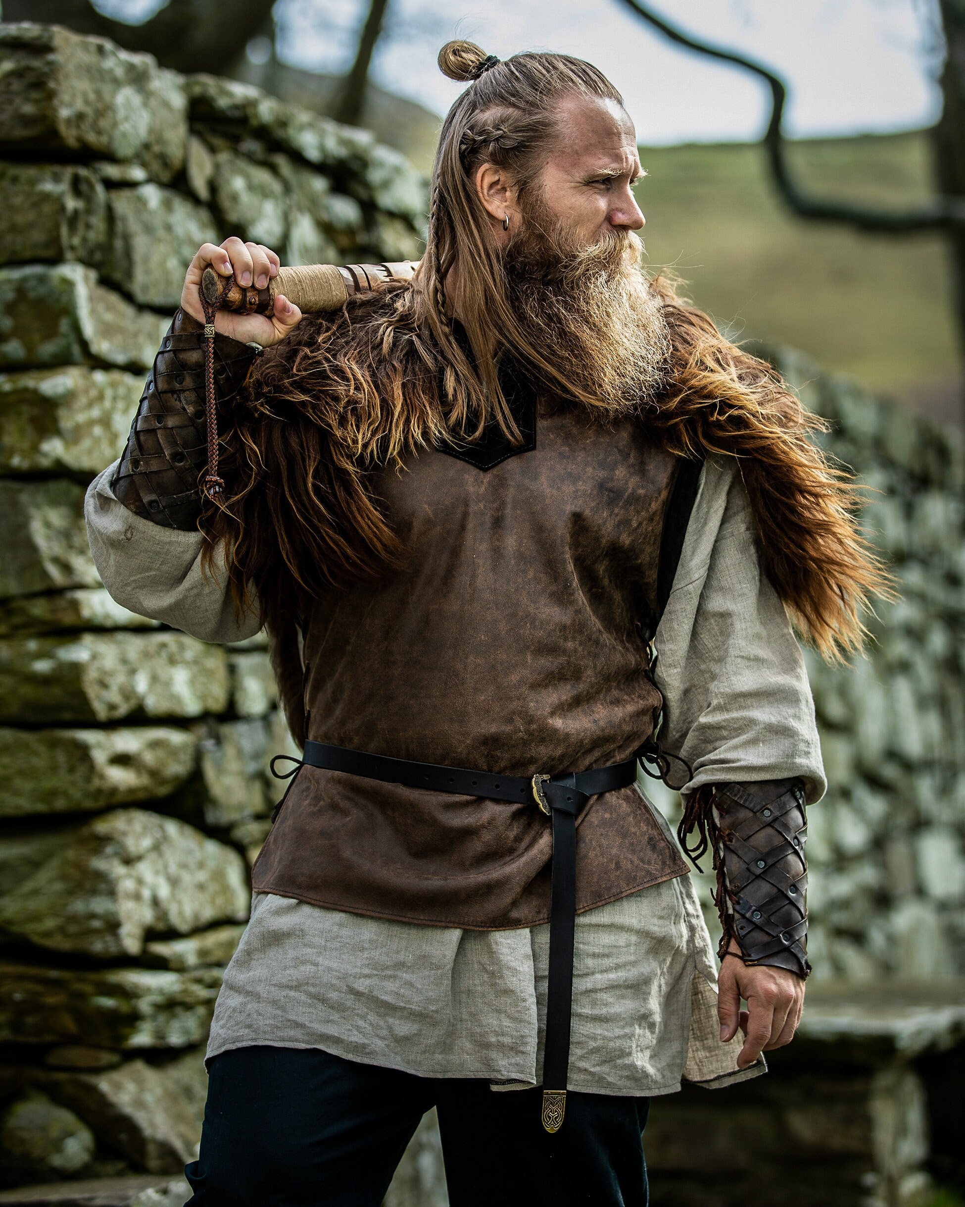 Leather Norse Dane Shirt Men's - Etsy