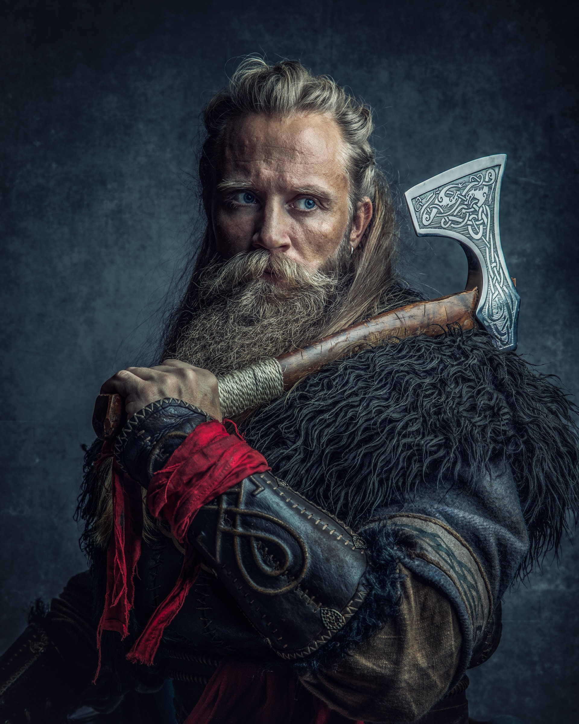 Cape Viking En PU Et Fausse Fourrure Homme Col D'Épaule Pour Costume De