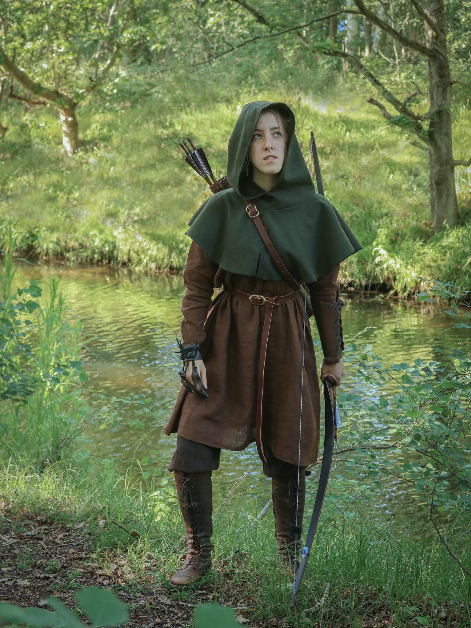 Medieval Long Tunic and Overcoat Set for sale. Available in: dark