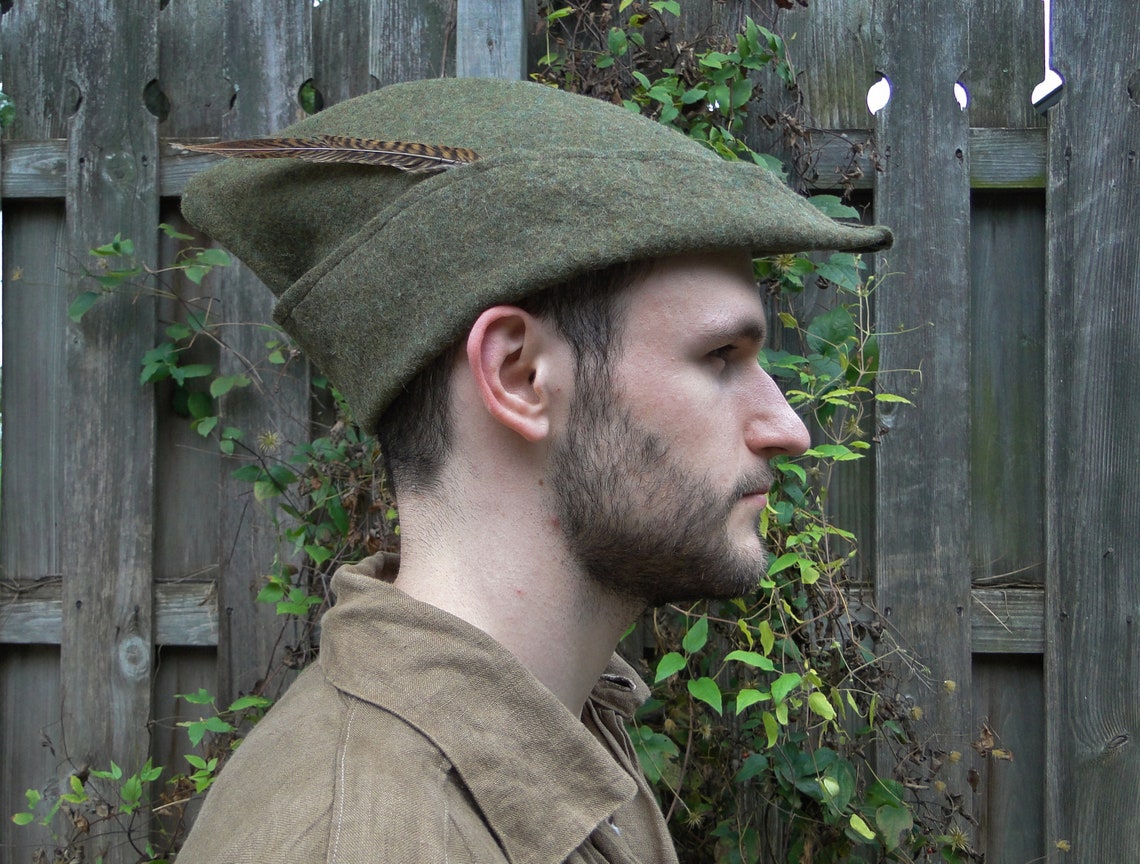 Medieval Robin Hood Hat Woodsman Bycocket Wool 4 Colors Etsy