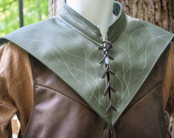 Elven Leather Collar, Medieval Fantasy Clothing - /P/ (AB)