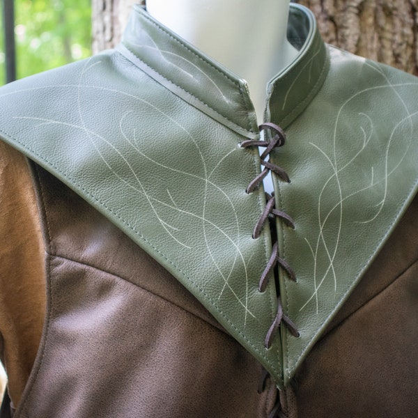 Elven Leather Collar, Medieval Fantasy Clothing - /P/ (AB)