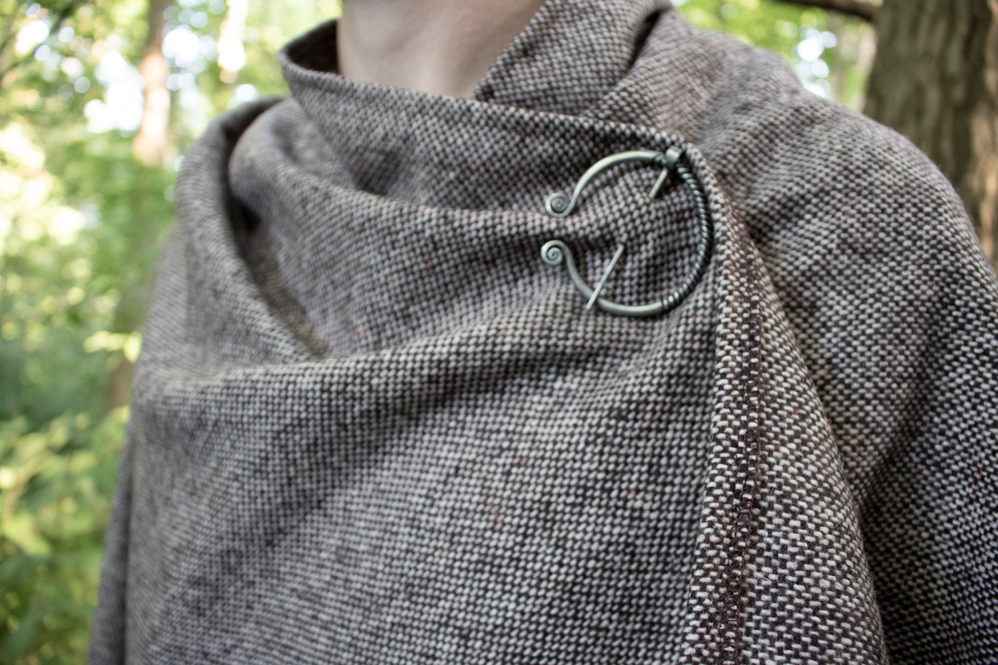 Celtic Viking Cloak W/ Brass Penannular Brooch, Wool Choose Your Color