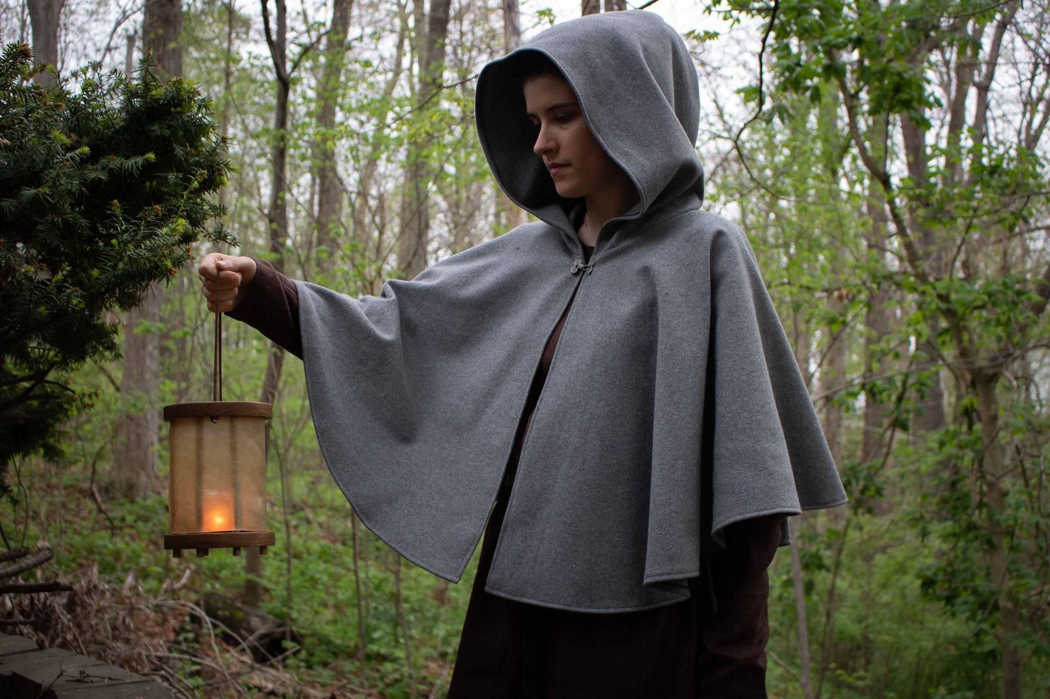 Hooded Wool Capelet Medieval Renaissance Garb Celtic - Etsy